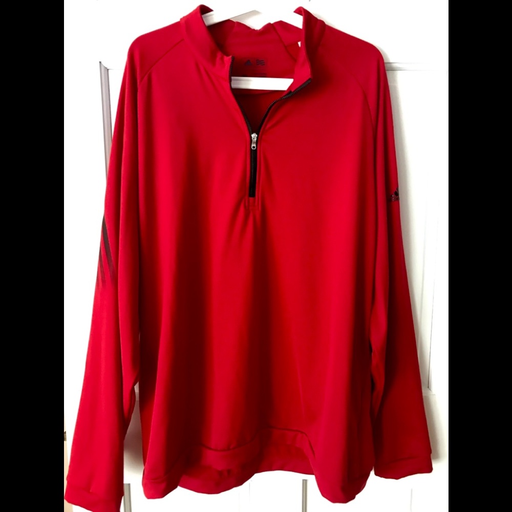 Men’s 3/4 Zip Adidas Pullover Red XL